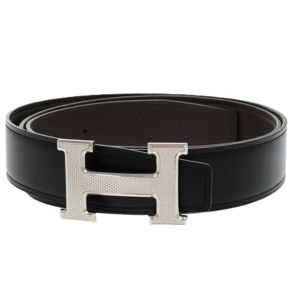 Like new Hermès H guilloché reversible Constance leather belt in black with B... - Picture 1 of 10
